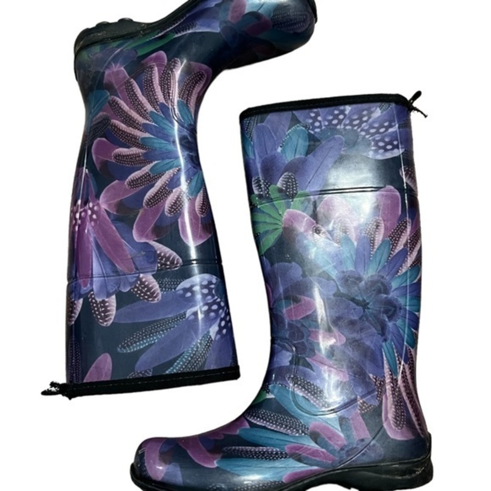 Kamik Rain Boots Purple and Blue Design Size 6